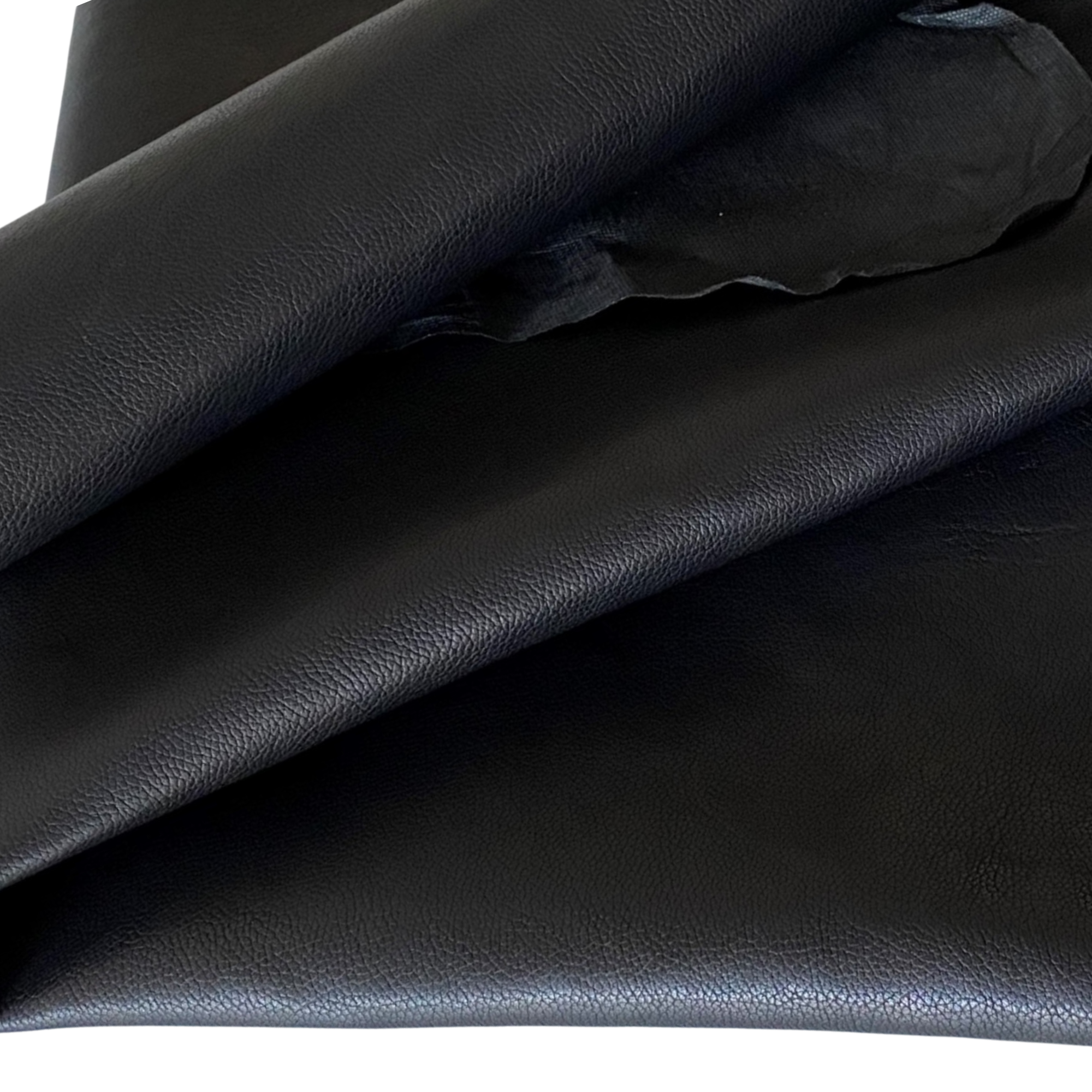 Schwarzes Leder, hochwertiges Material, ideal für Möbel und Bekleidung