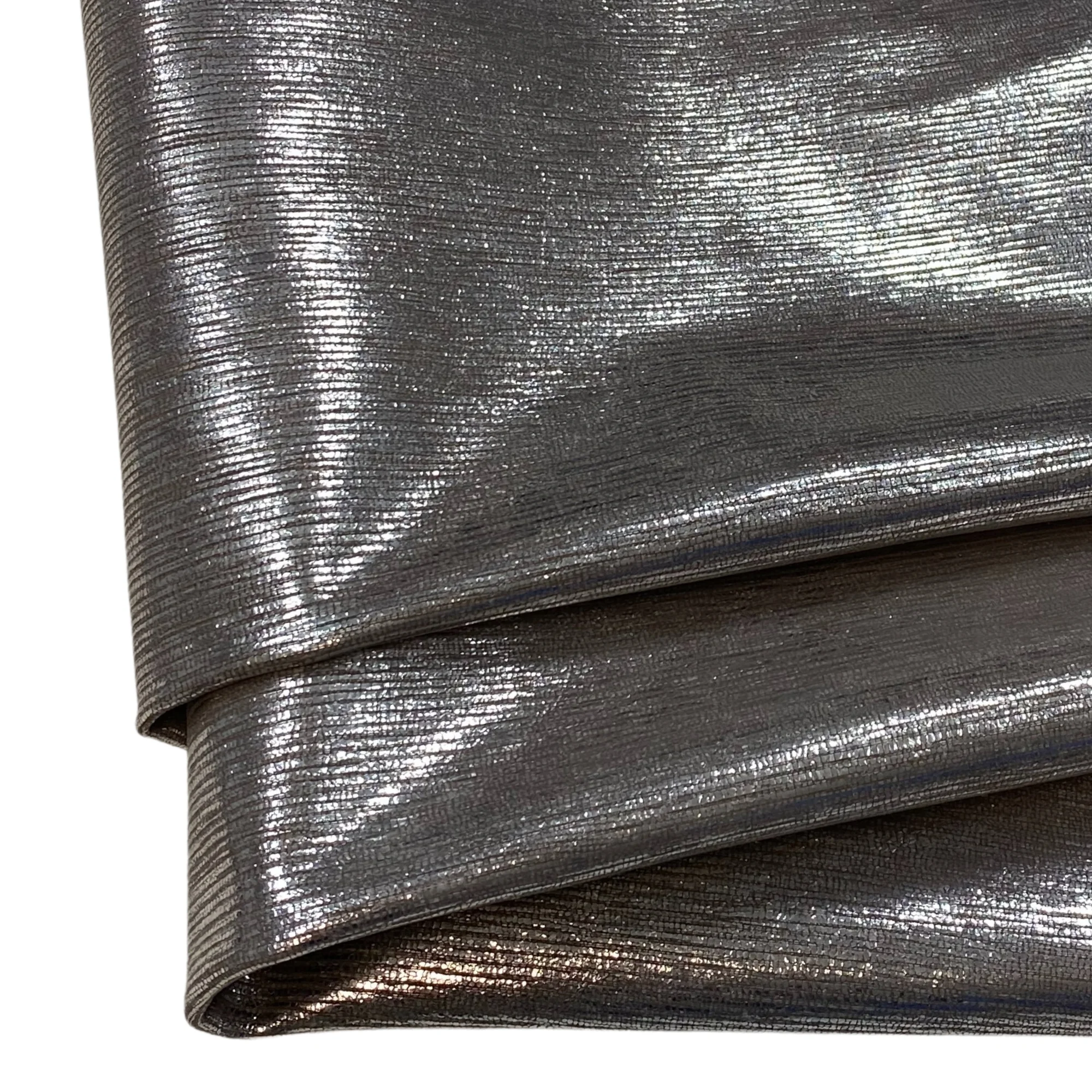 Echtleder geprägt Lammnappa Silber Pailletten 0,8-1,0 mm
